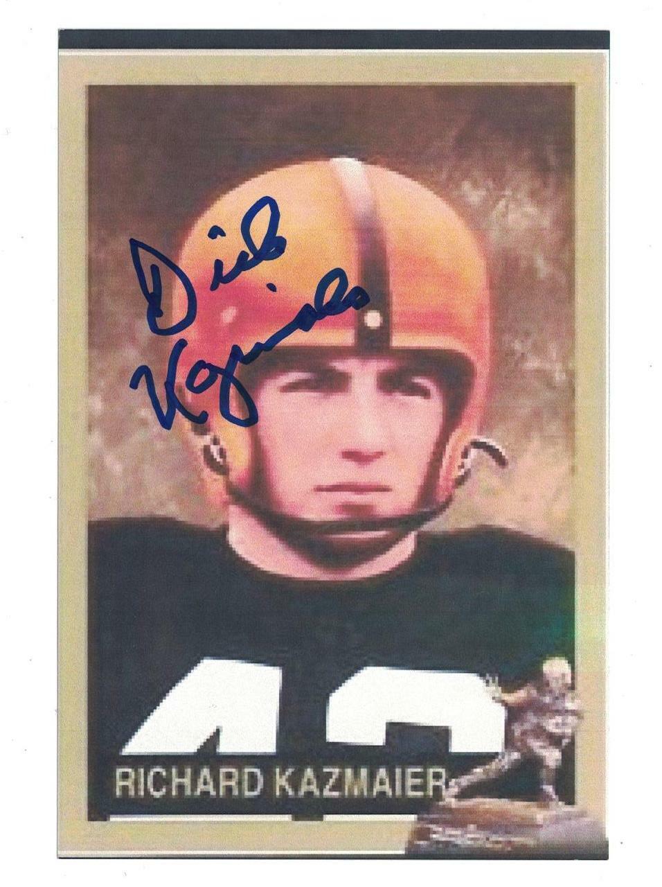 Richard Dick Kazmaier Signed Autographed Photo Poster painting Princeton 1951 Heisman Trophy