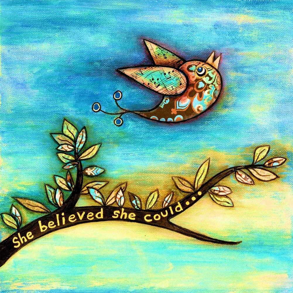 Birds On Branches 30*30cm(canvas) full round drill diamond painting