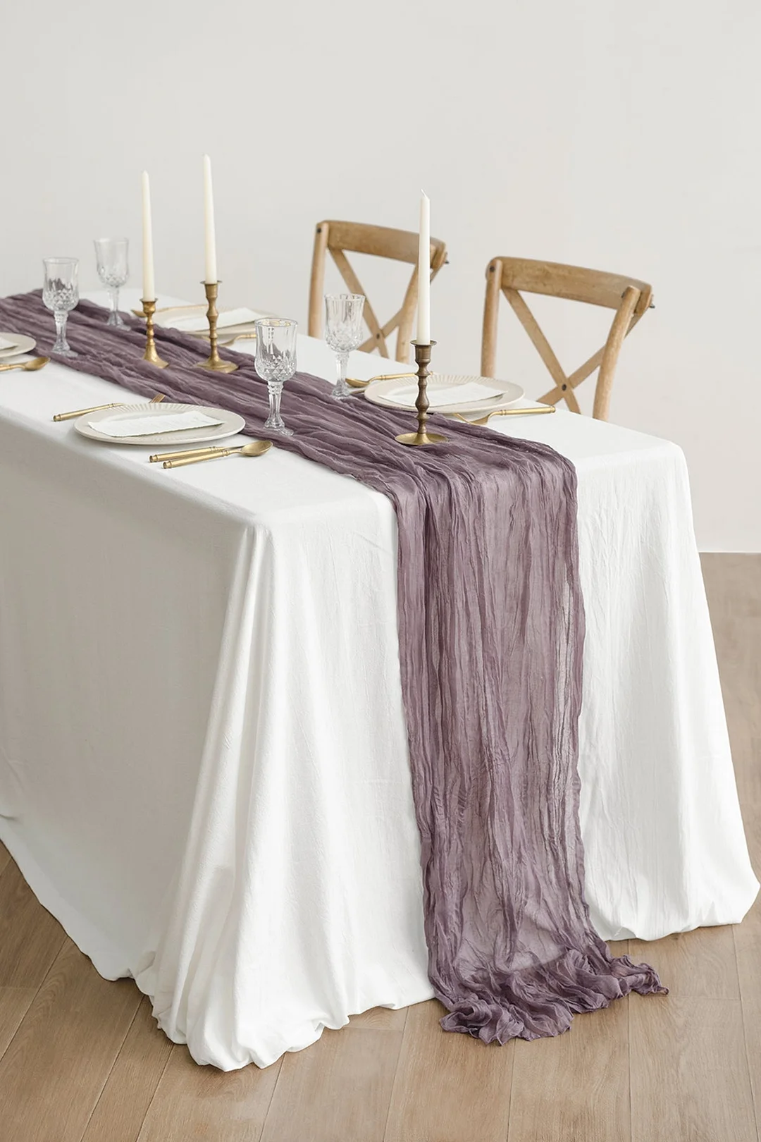 Rustic Gauze Cheesecloth Table Runner 35" w x 10ft/14ft - 15 colors
