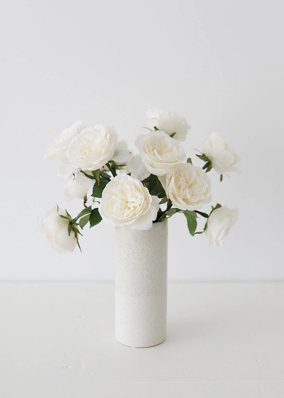 White English Cabbage Artificial Rose - 20.5"