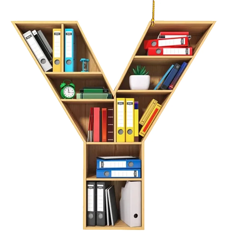 Acrylic Christmas Library Shelf Ornaments Personalized Initial Monogram Ornament