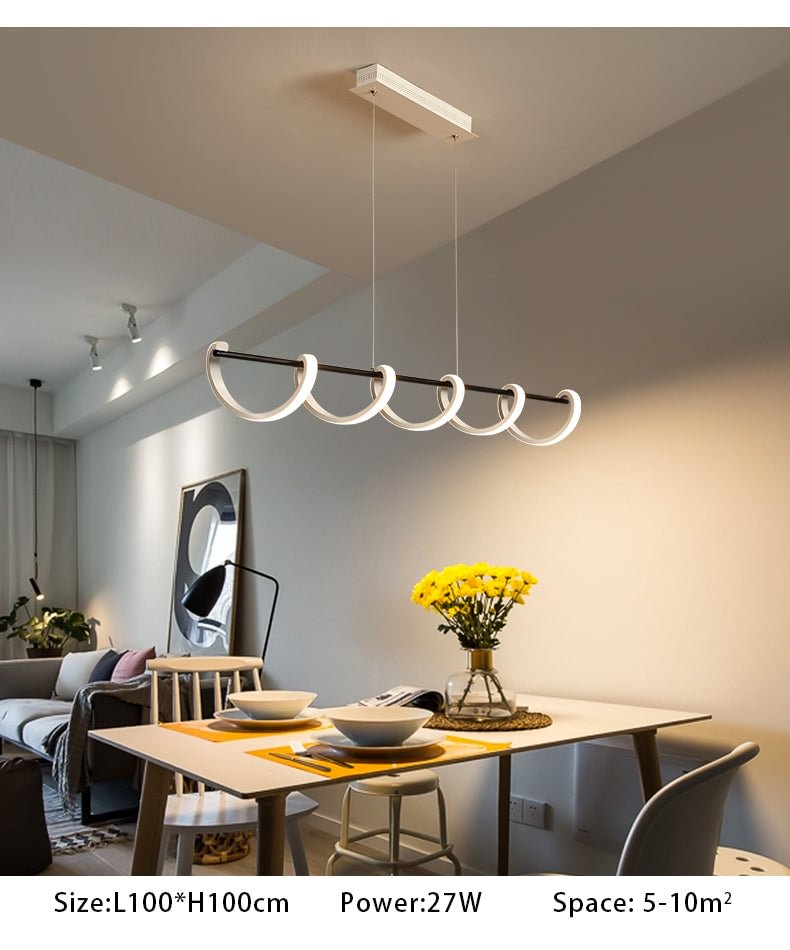 Home Modern Led Pendant Lights For Kitchen Dining Room Living Room Lamp Aluminum Simple led Pedant Lamp Black&White Hanging Lamp