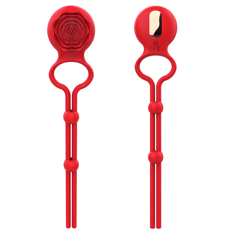 Adjustable Vibrating Rose Penis Rings For Couple - Rose Toy