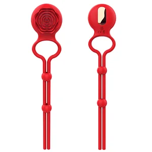 Adjustable Vibrating Rose Penis Rings For Couple