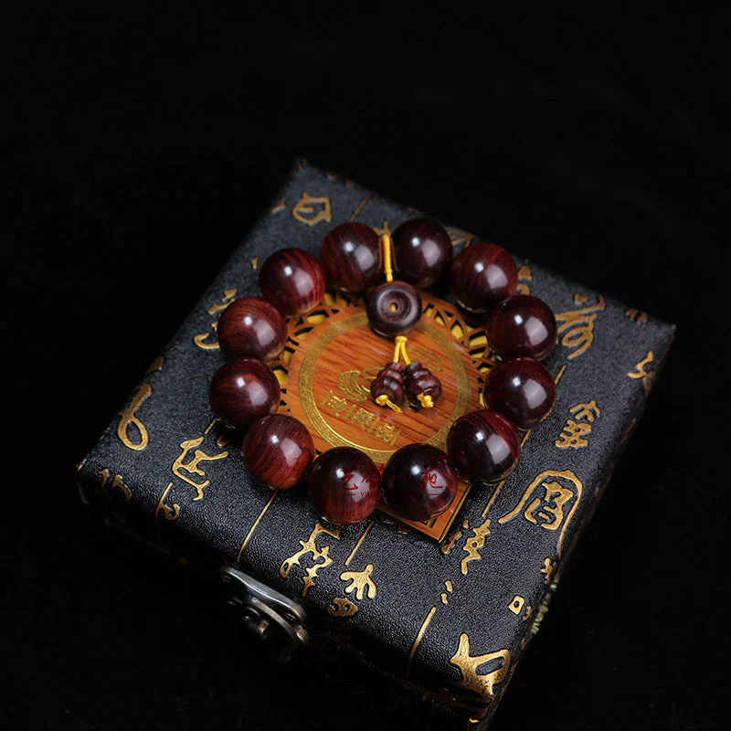 Red Sandalwood High Oil Buddha Round Beads Bracelet