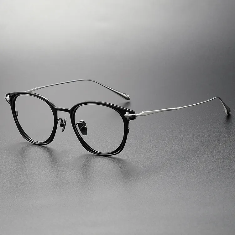 German Design Men Prescription Glasses Retro Oval Titanium Reading ...