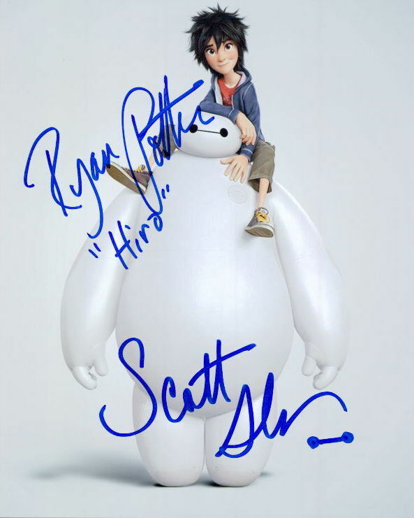 Big Hero 6 (Scott Adsit & Ryan Potter) signed 8x10 Photo Poster painting in-person