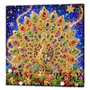 DIY Special Shape Diamond Painting Pearl Art With Inner Frame Kit 25x25cm(Light-up Christmas Peacock)