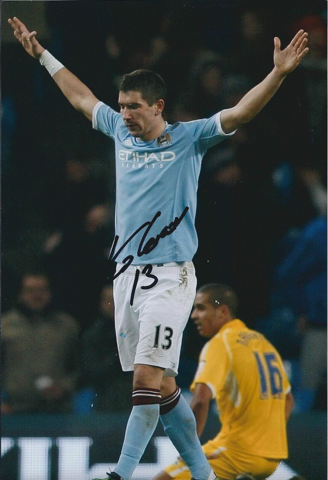 Aleksandar KOLAROV Signed Autograph 12x8 Photo Poster painting AFTAL COA Manchester City Etihad