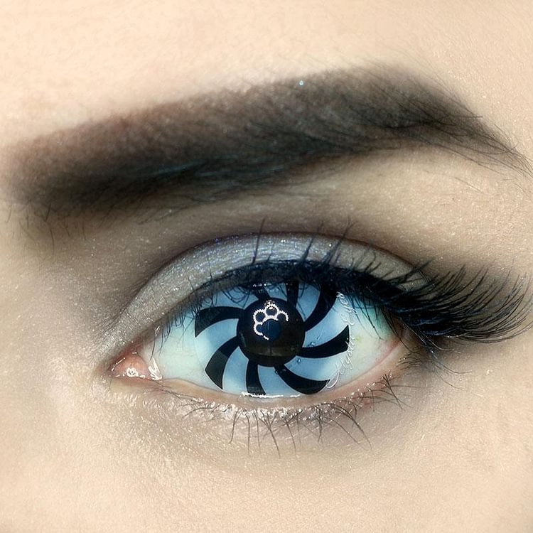 White&black Spiral Halloween Contact Lenses