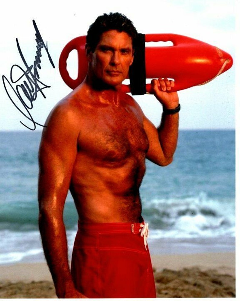 David hasselhoff signed autographed baywatch mitch buchannon Photo Poster painting