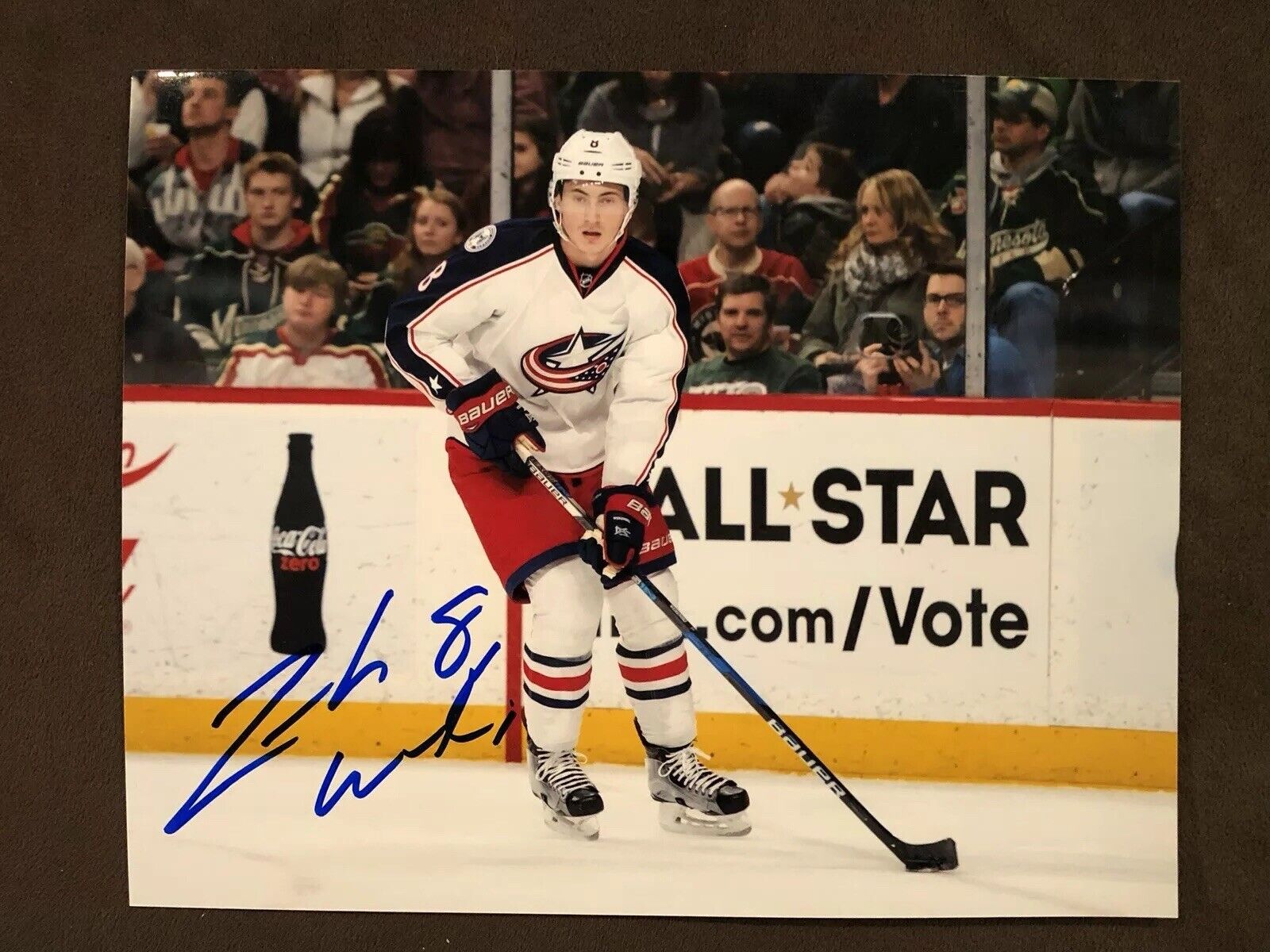 ZACH WERENSKI AUTOGRAPH Photo Poster painting Columbus Blue Jackets signed 8x10 Photo Poster painting CBJ