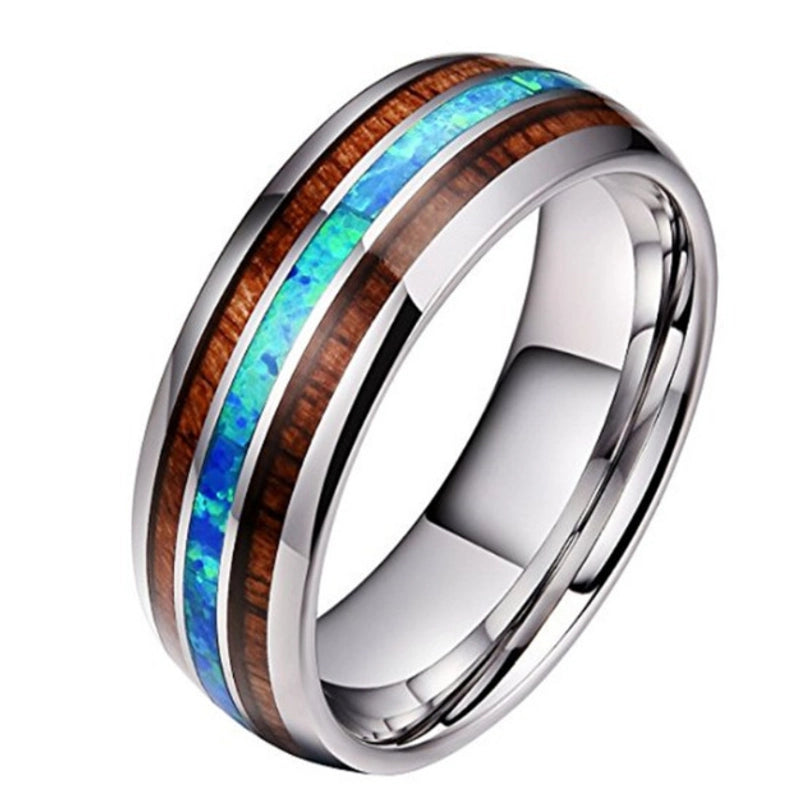 Minimalist Round Color Block Stainless Steel Unisex Rings