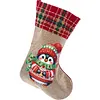 14 Inch Large DIY Linen Diamond Painting Xmas Stocking Hanging Gift Candy Bag Kits(20x35cm)