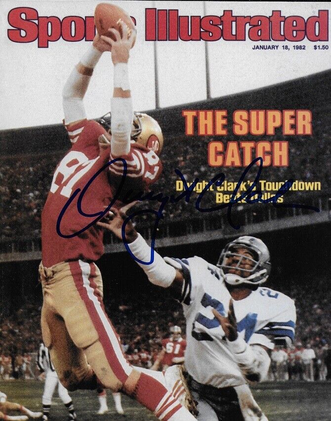 *DWIGHT CLARK*SIGNED*AUTOGRAPHED*Photo Poster painting*SAN FRANCISCO*49ERS*NFL*FOOTBALL*COA*8X10