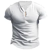 Men's Casual Short Sleeve Henley Shirt by Inlyline