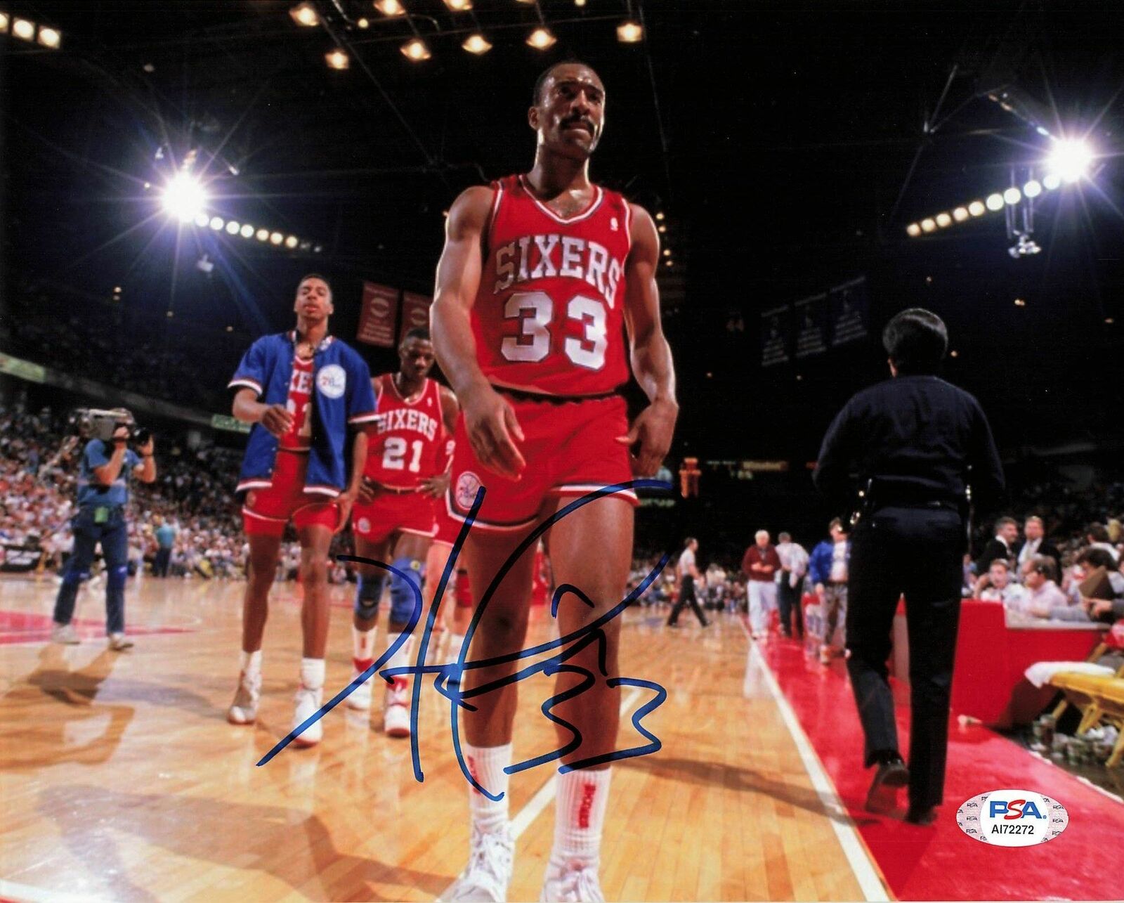 HERSEY HAWKINS signed 8x10 Photo Poster painting PSA/DNA Philadelphia 76ers Autographed