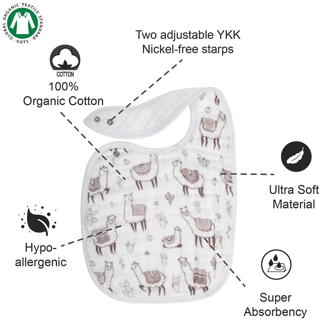 Egmao Baby Premium Organic Cotton Drool Bibs 3-Pack