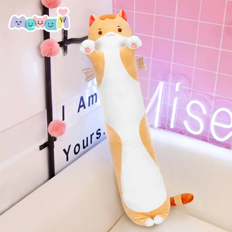 Mewaii® Original Design Kitten Orange Stuffed Animal Kawaii Plush Pillow Squishy Toy
