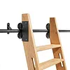 20FT Sliding Library Ladder Hardware Kit Floor Roller with Brake Telescopic Top Hook Sliding Track Kit with Complete Hardware Set (No Ladder) Indoor Moving Track for Home Office Loft