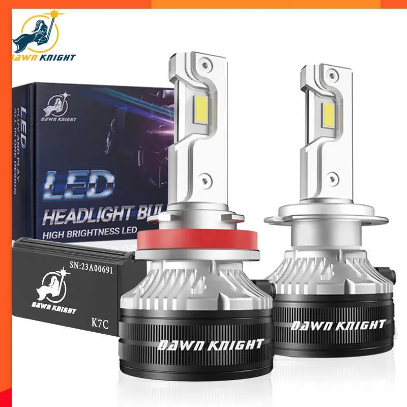 New DAWNKNIGHT K7C 4300K H7 H4 H11 Lamp 3 Copper Tube Lights For Car H1 HB3 9005 HB4 9006 12V Led Headlight Bulb