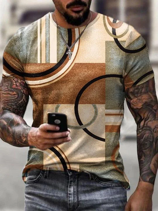 Men Print Casual T-shirts-11