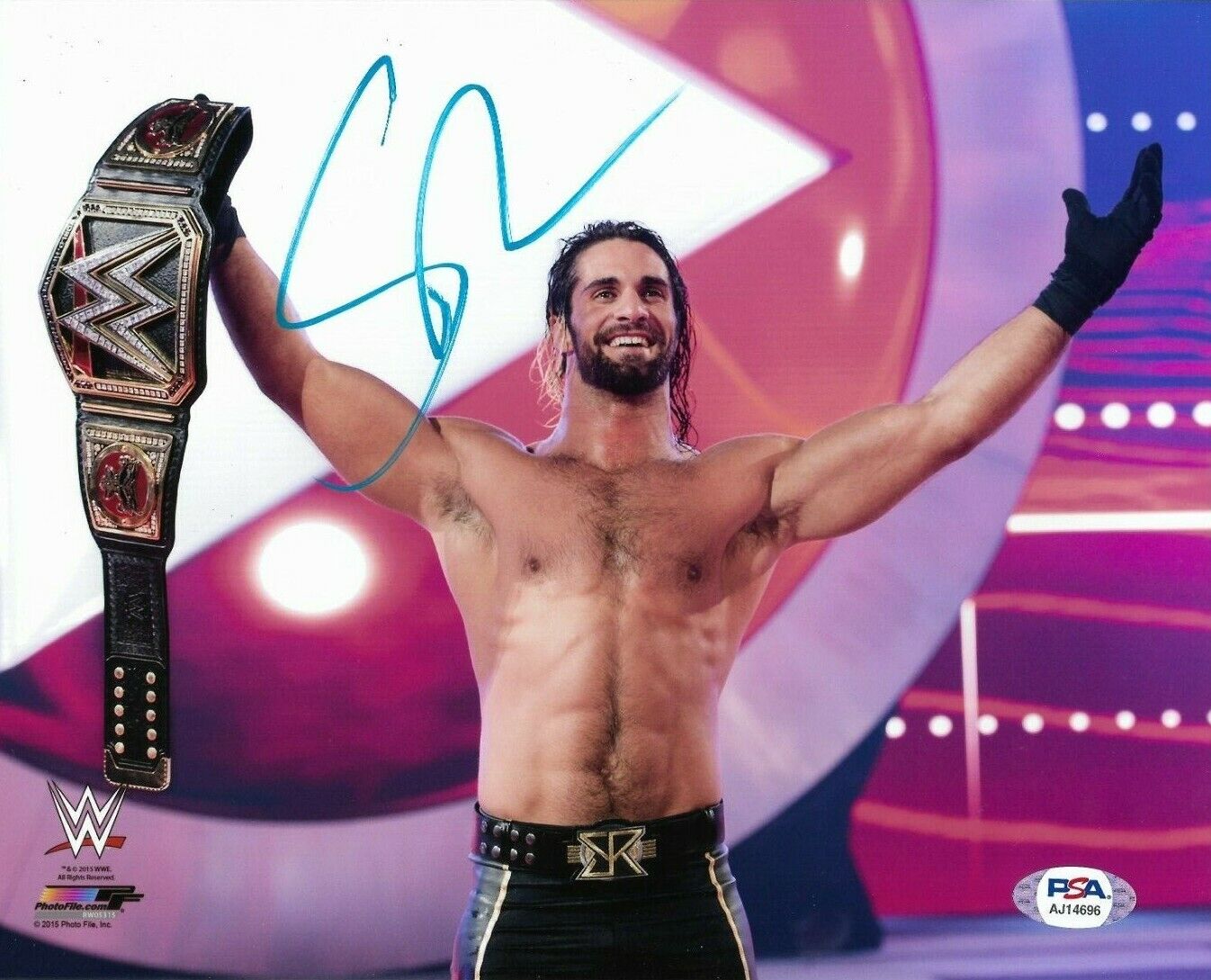 WWE SETH ROLLINS HAND SIGNED AUTOGRAPHED 8X10 Photo Poster painting WITH PROOF AND PSA COA 20