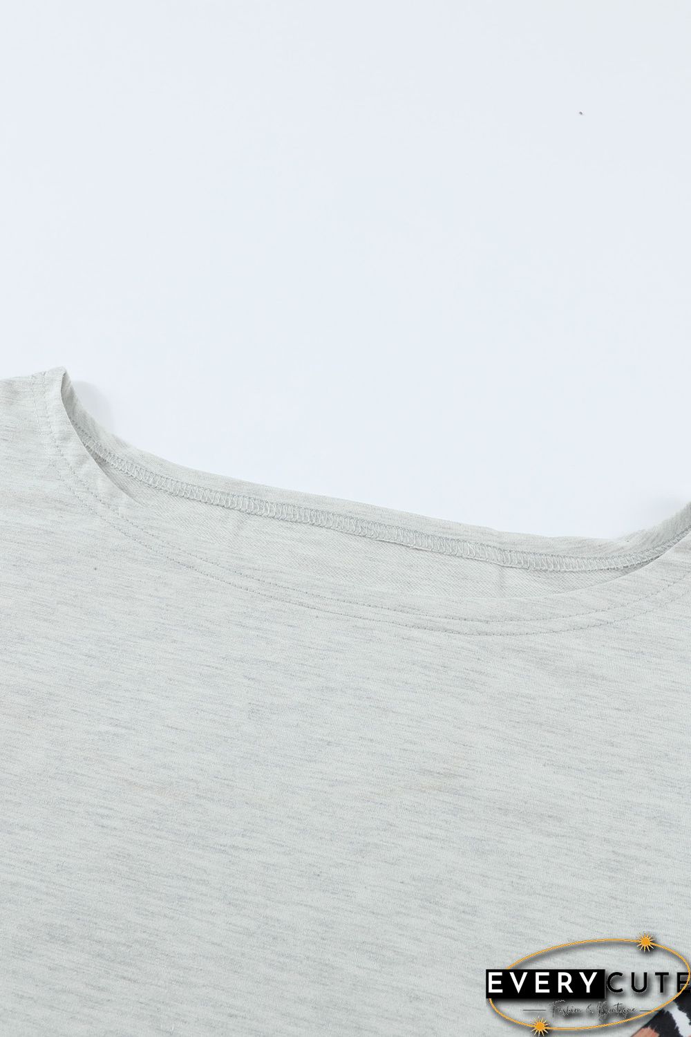 Leopard Colorblock Splicing Off The Shoulder Top