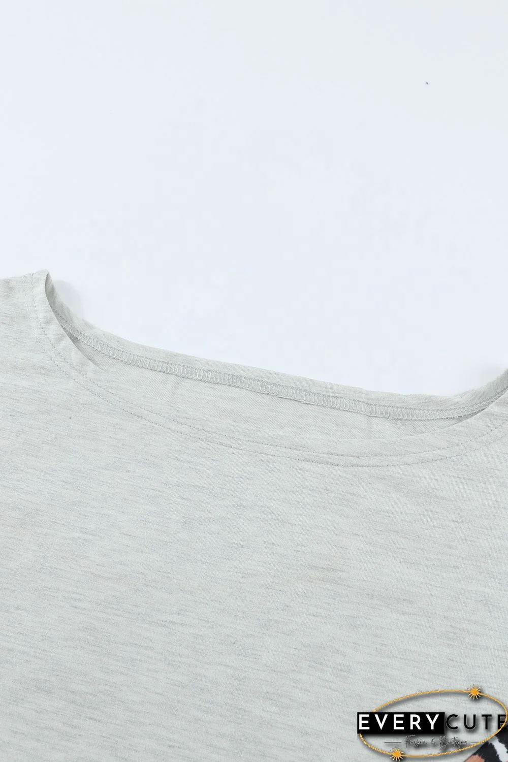 Leopard Colorblock Splicing Off The Shoulder Top