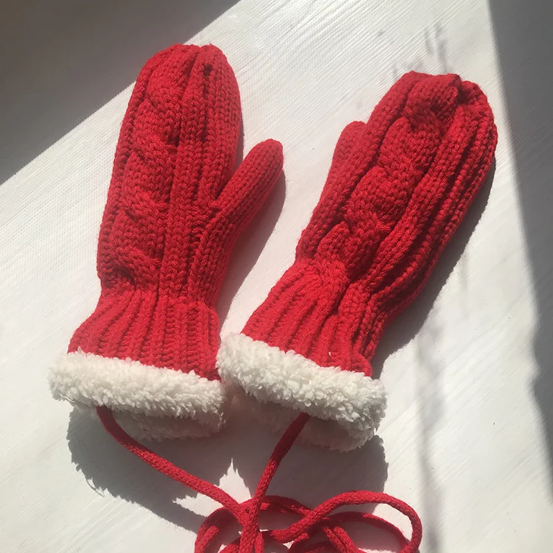 Letclo™ Winter Knitted Plush Halterneck Gloves letclo Letclo