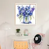 Blue Larkspur Full Stamped Cross Stitch 18CT 2-Strand 25x25cm