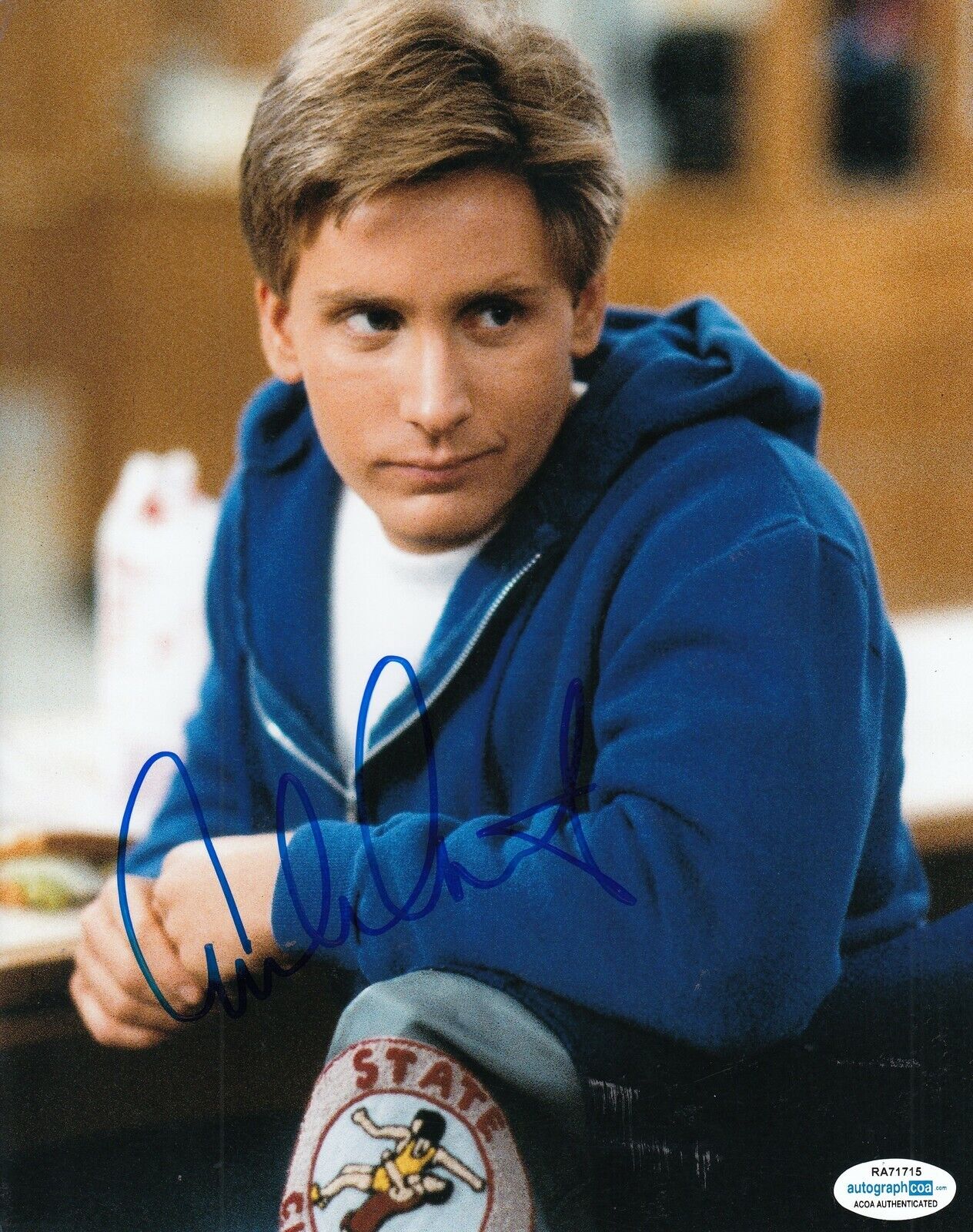 EMILIO ESTEVEZ signed (THE BREAKFAST CLUB) Movie 8X10 Photo Poster painting *Andrew Clark* ACOA