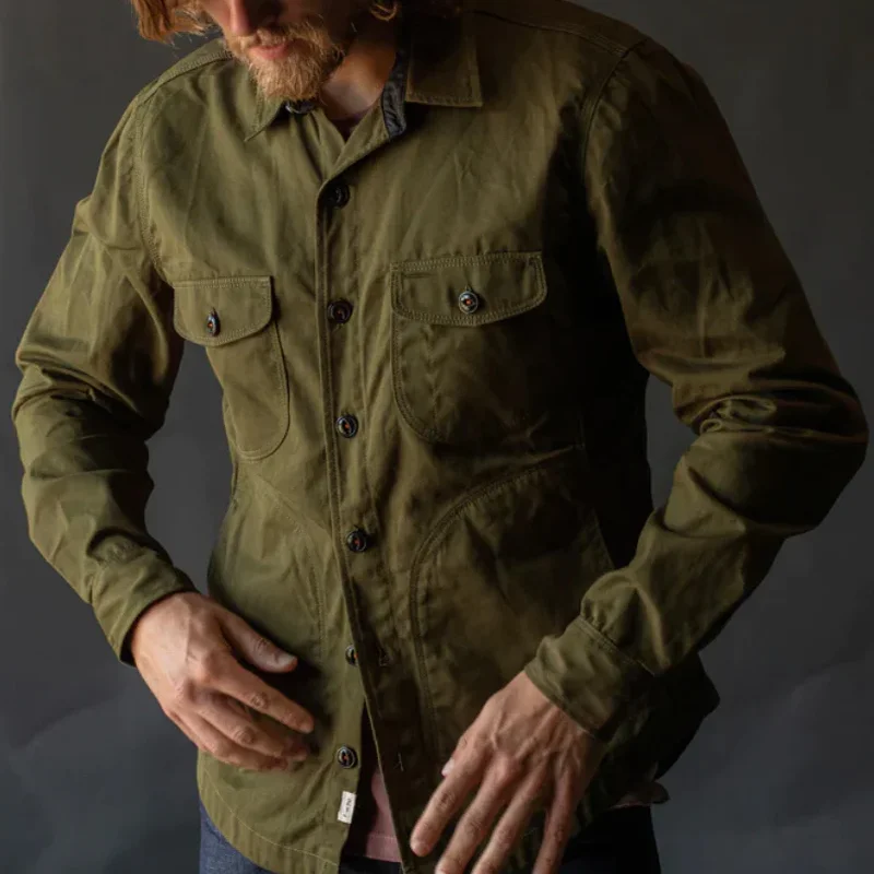 The Anvil Oxford Paraffin Wax Military Green Jacket