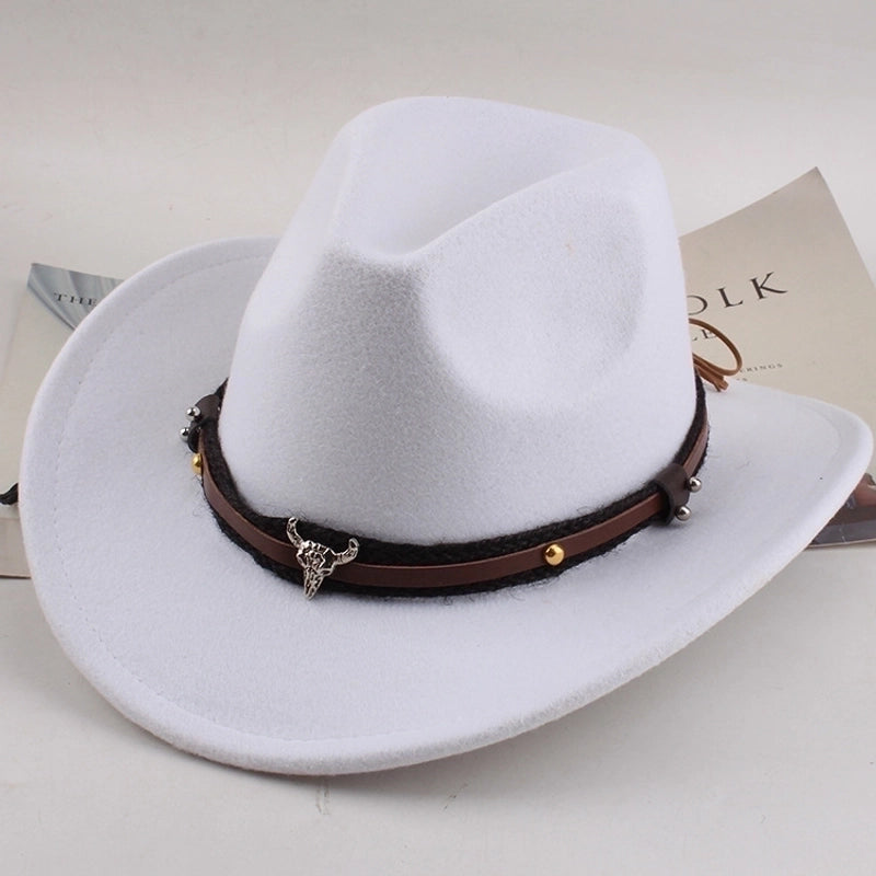 Spring And Summer Style Woolen Cloth Cowboy Hat Men And Women Couples Ethnic Style Roll-up Hat Sunshade Hat Jazz Hat
