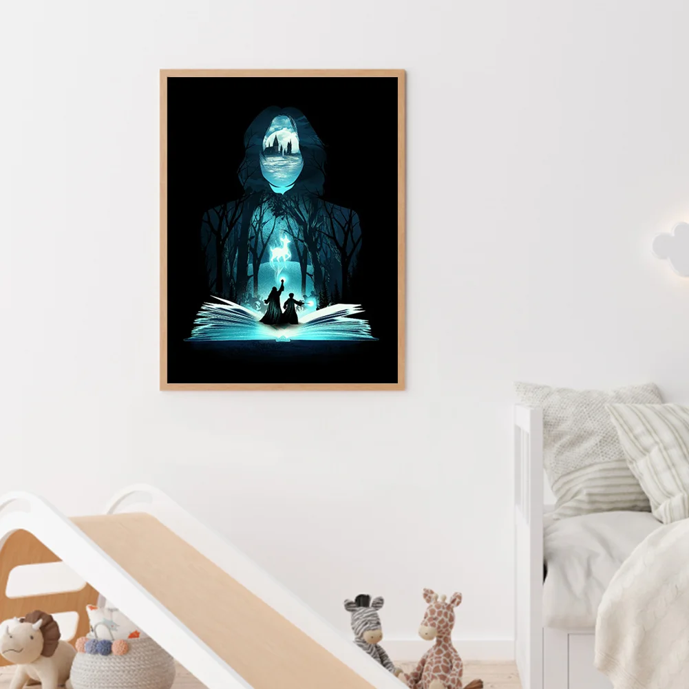 Diamond Painting - Full Round Drill - Harry Potter Silhouette(30*40cm)