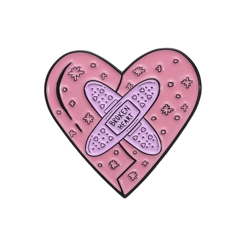 Cartoon Style Minimalist Pin Letter Heart Shape Alloy Plating Unisex Brooches