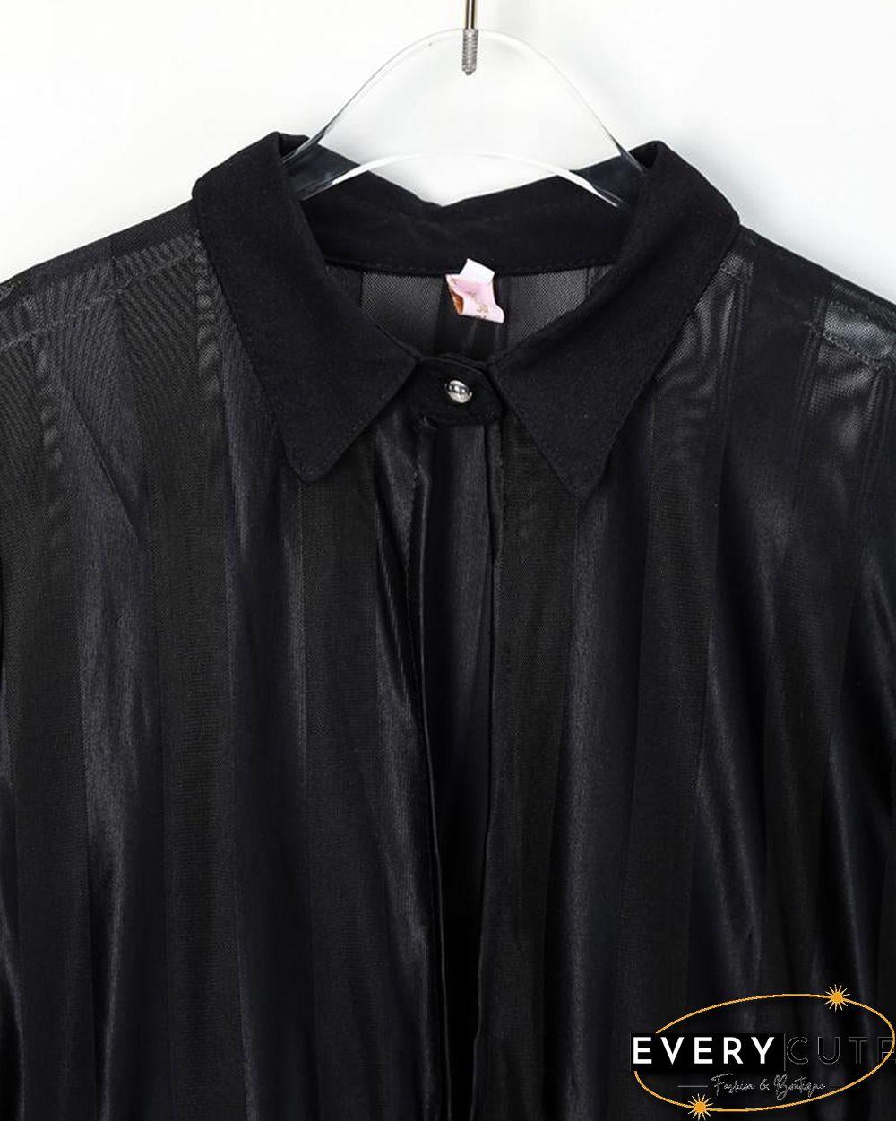 Sheer Mesh & Stripes Keyhole Front Bodycon Dress Black Dresses