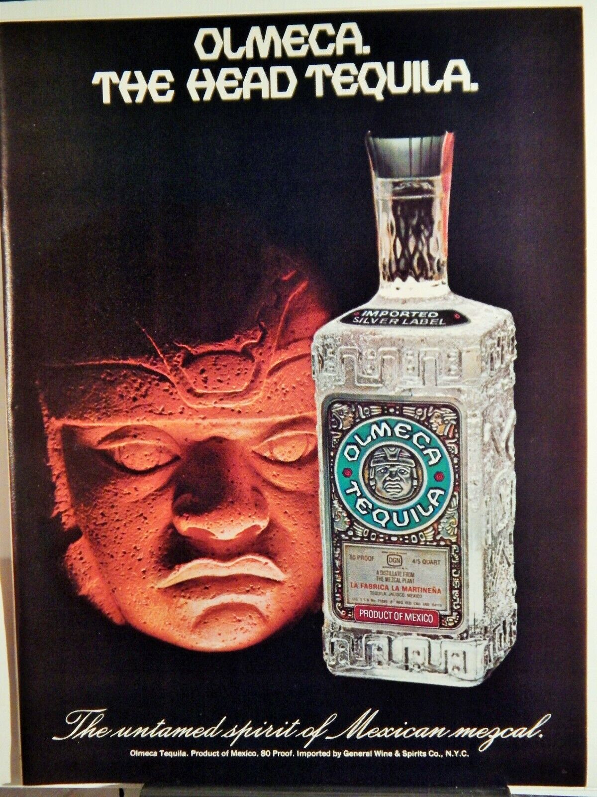 OLMECA TEQUILA / JOHN HENRY MEN'S SHIRTS ORIG. VTG 1977 Photo Poster painting AD,