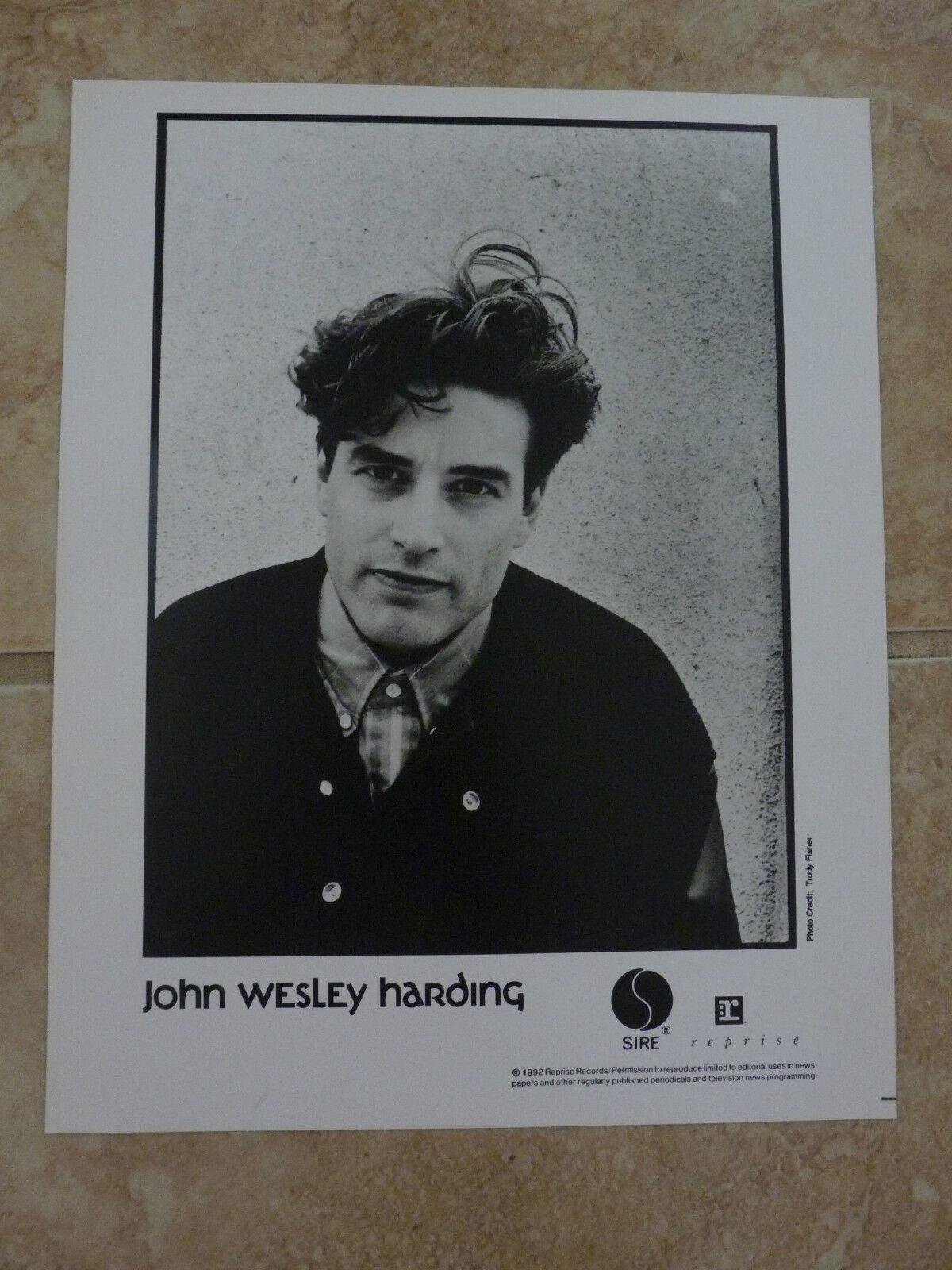 John Wesley Harding 1989 90's 8x10 B&W Publicity Picture Promo Photo Poster painting #2