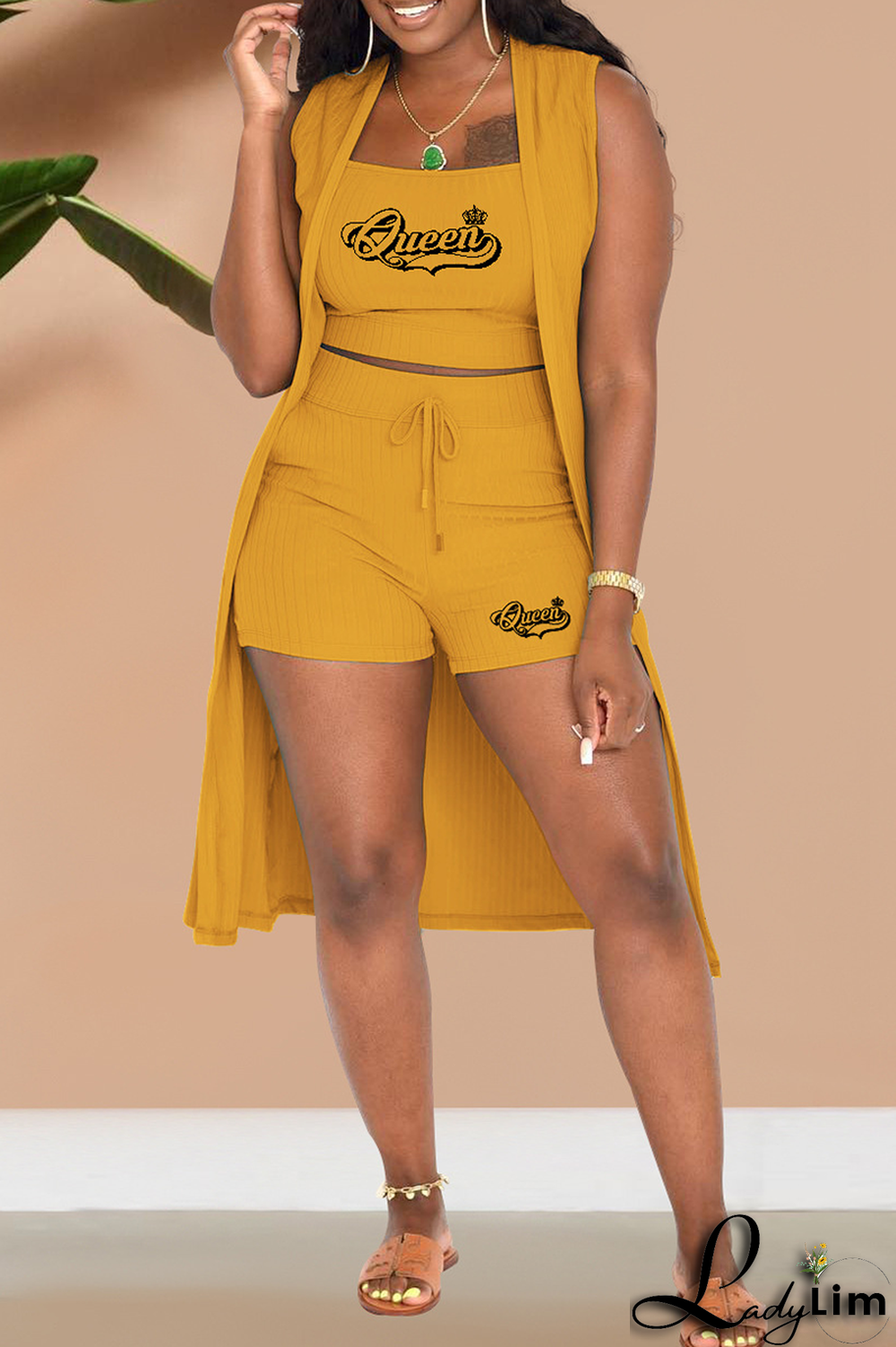 Green Fashion Print Patchwork Strapless Sleeveless Three Pieces