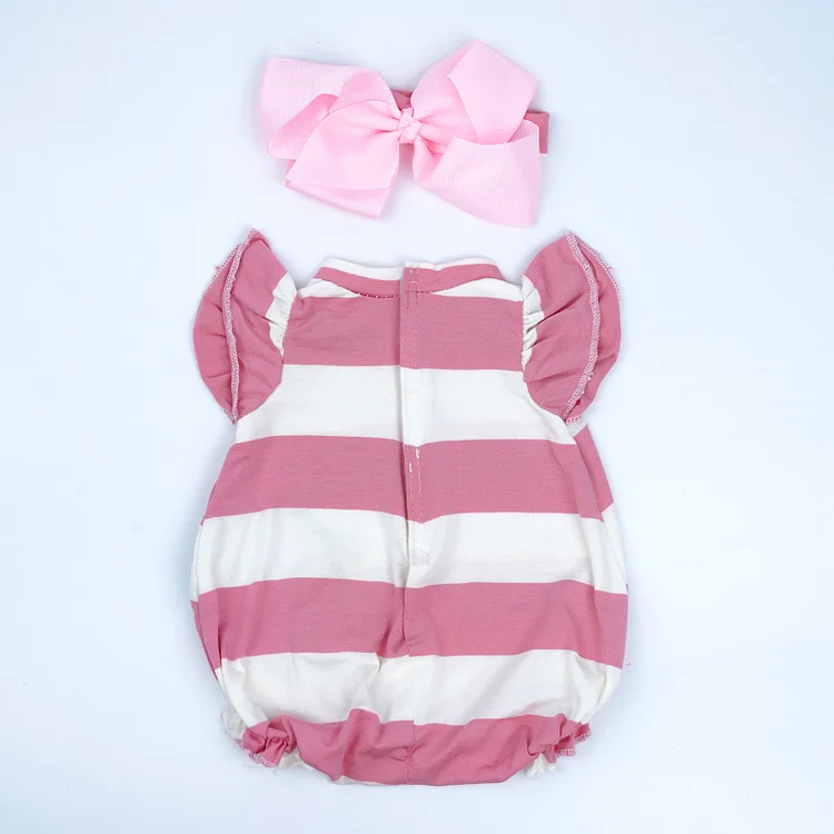  20-Inch Clothes Accessories Pink Striped 2-Piece Set for Reborn Baby Doll - Reborndollsshop®-Reborndollsshop®