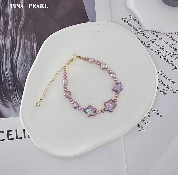 2026 TINA Jewelry Freshwater pearl star Baroque bracelet