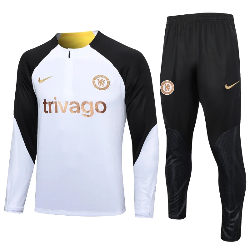 23-24 Chelsea Half Zipper Long Sleeved White Training Suit