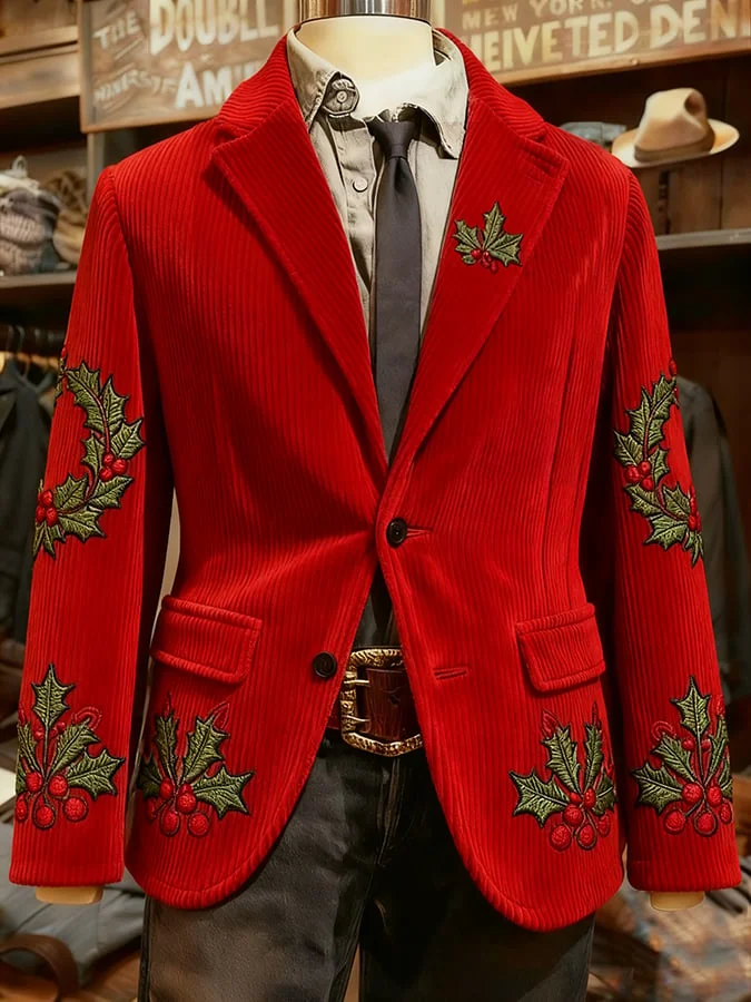 Men's Christmas Art Design Print Casual Coat 