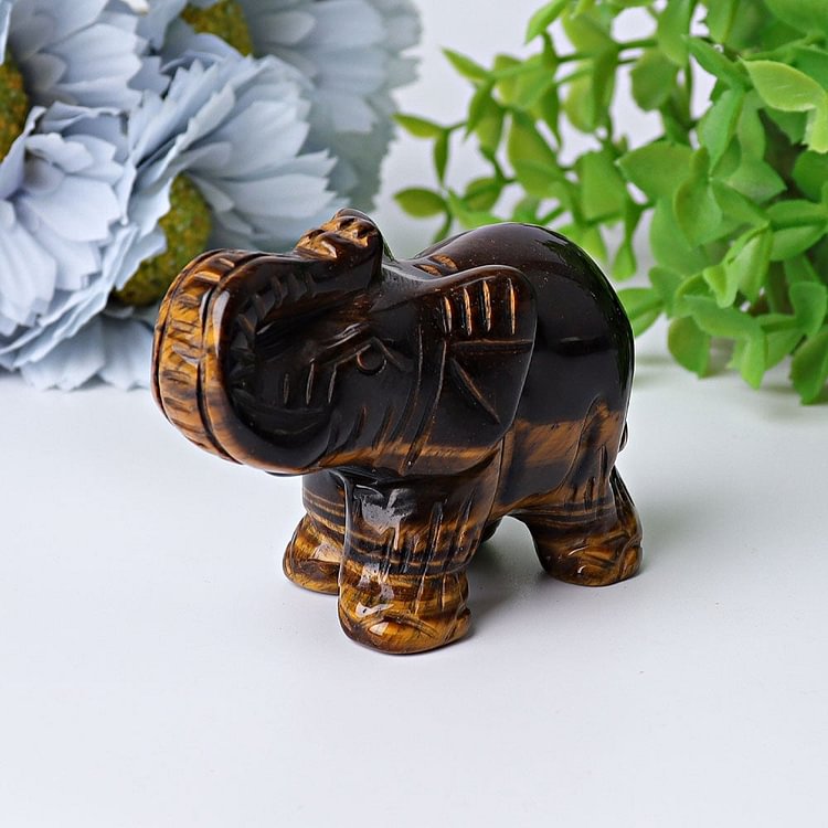 3" Elephant Crystal Carvings Animal