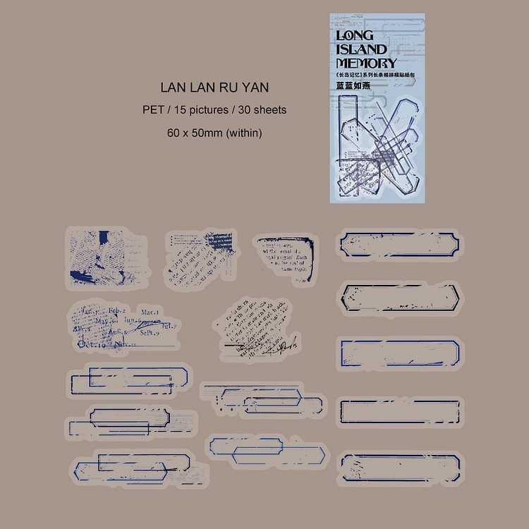 JOURNALSAY 30 Sheets Vintage Long Strip Border PET Waterproof Sticker Pack DIY Journal