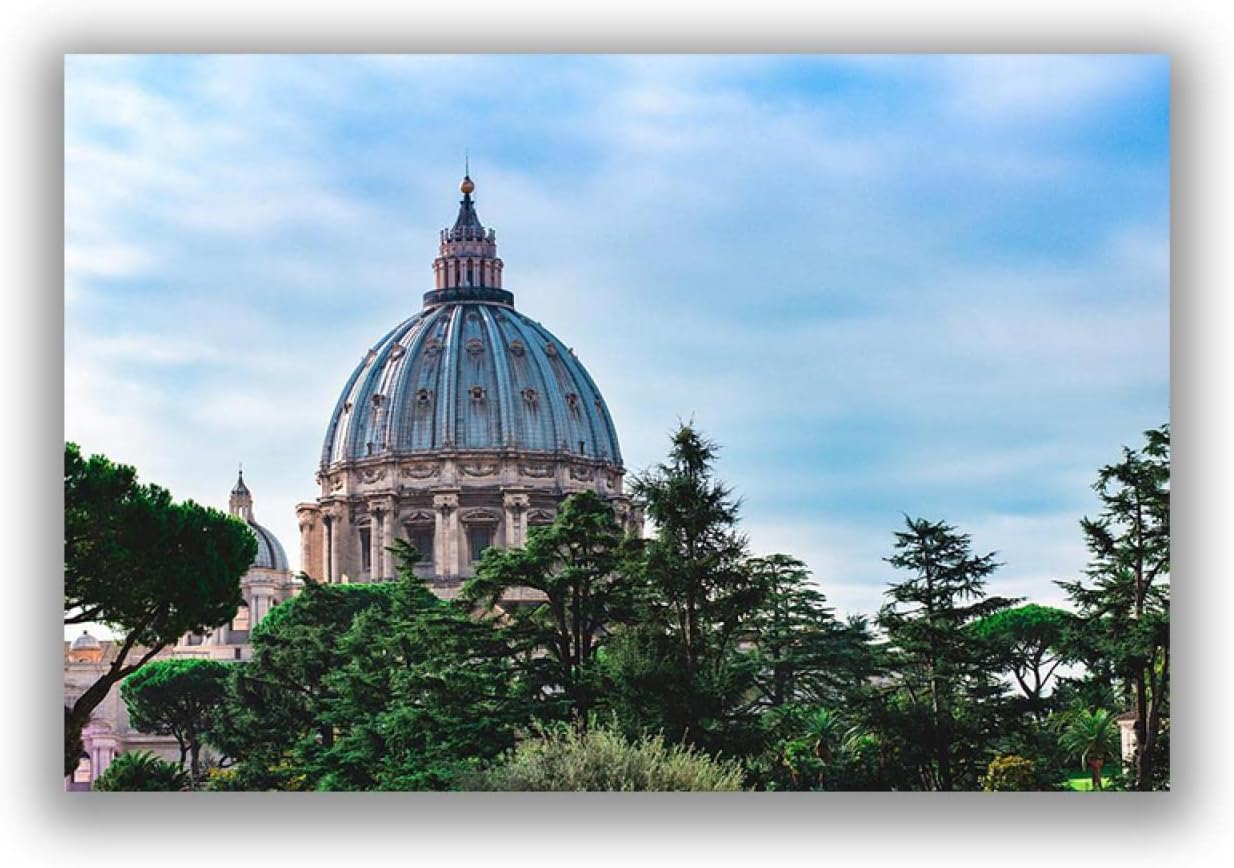 Panoramic Pictures Of Peter Cathedral Dome Architecture Painting Print On Canvas Canvas Wall Art Pictures For Living Room Decor 50x75cm Frameless White