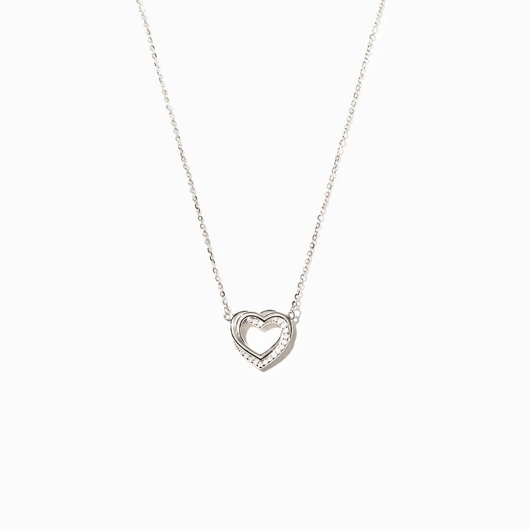 Mother Daughter PavÉ Linked Hearts Necklace