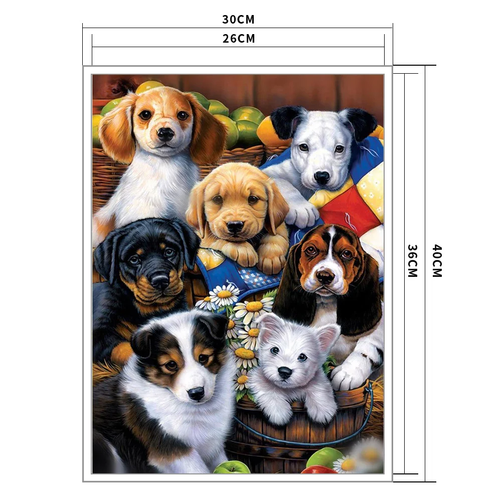 11CT DIY Stamped Cross Stitch Sets - Dog(Canvas|46x36CM)