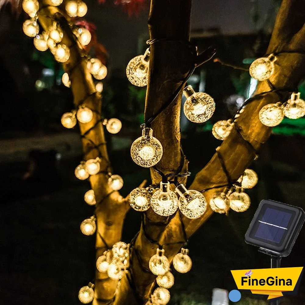 Solar String Lights Garden Outdoor String Lights Waterproof Crystal Ball Fairy Lights, Decoration Lighting for Home, Garden, Patio, Yard, Christmas